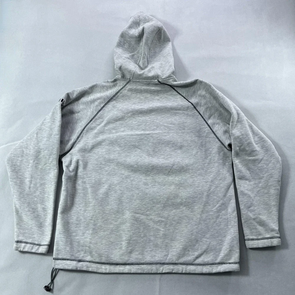 Y2K Nike Hoodie Mens XL Gray Fleece Kangaroo Pocket Pullover Arm Spell‎ Out